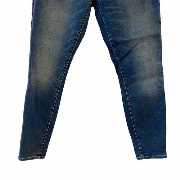 Current/Elliott Womens High Waist Stripe Skinny Jeans Pockets Stretch Denim 28 - Picture 5 of 9